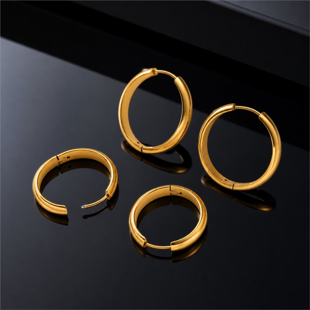 Women'S Fashion Earrings - 4 Peças de Brincos de Argola