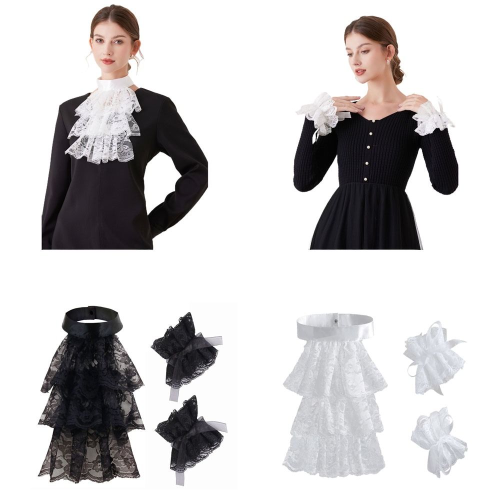 Women'S Fashion Victorian - Gola Jabot de Renda Vitoriana da