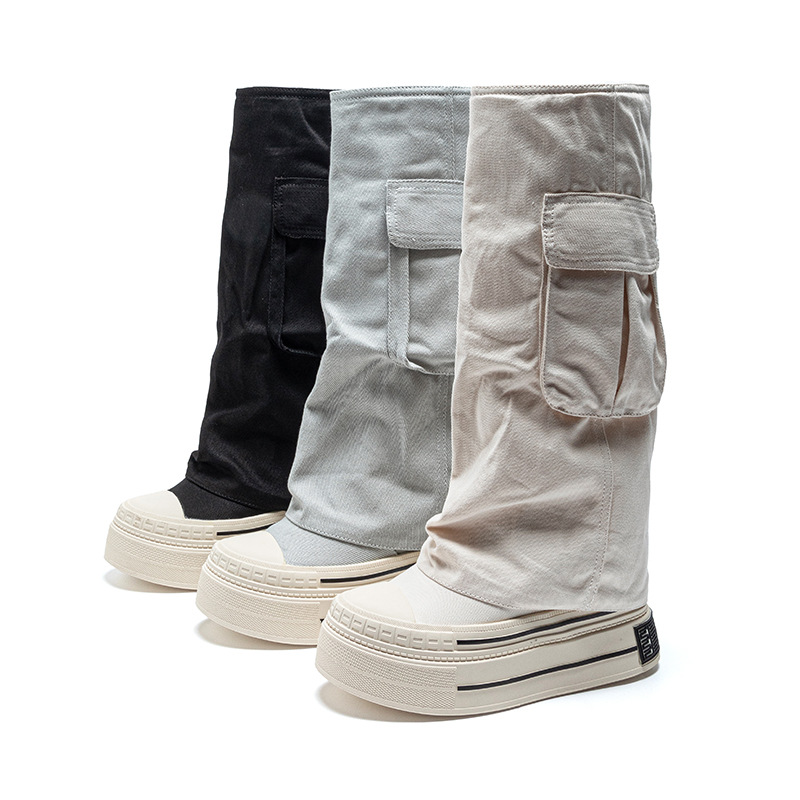 Women'S Fashion Trousers - 12cm denim cnvas 2025 outono inverno