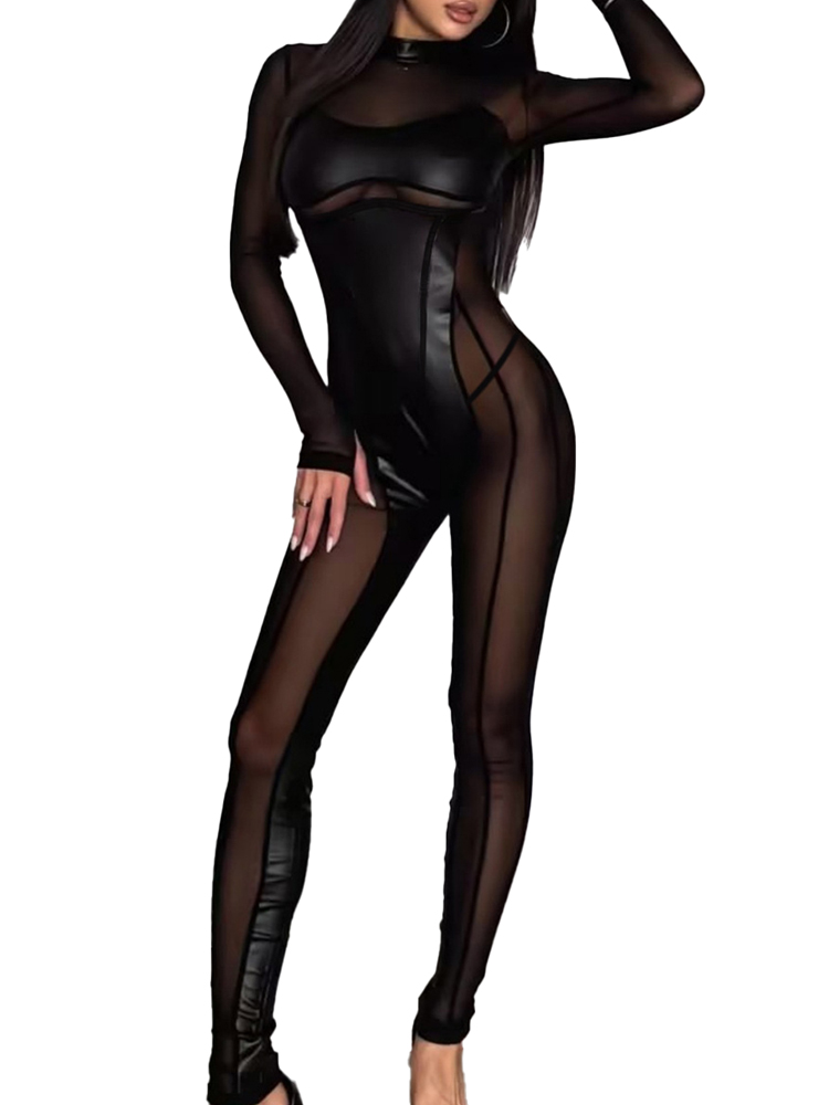 Women Fashion Outfits - Macacão Feminino de Manga Longa com