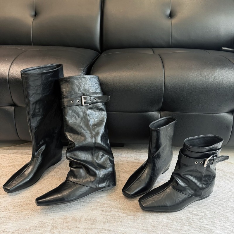 Women'S Fashion Trousers - 2026 Novas Botas de Couro Estilo