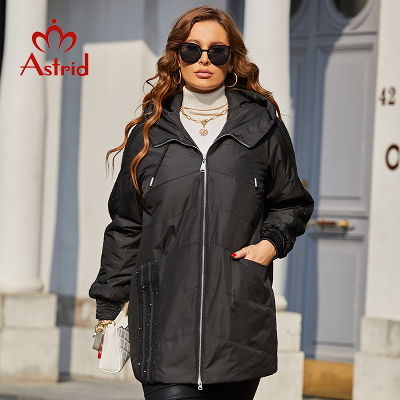 Women'S Fashion Parka - Astrid-Parkas com capuz feminino, casacos acolchoados