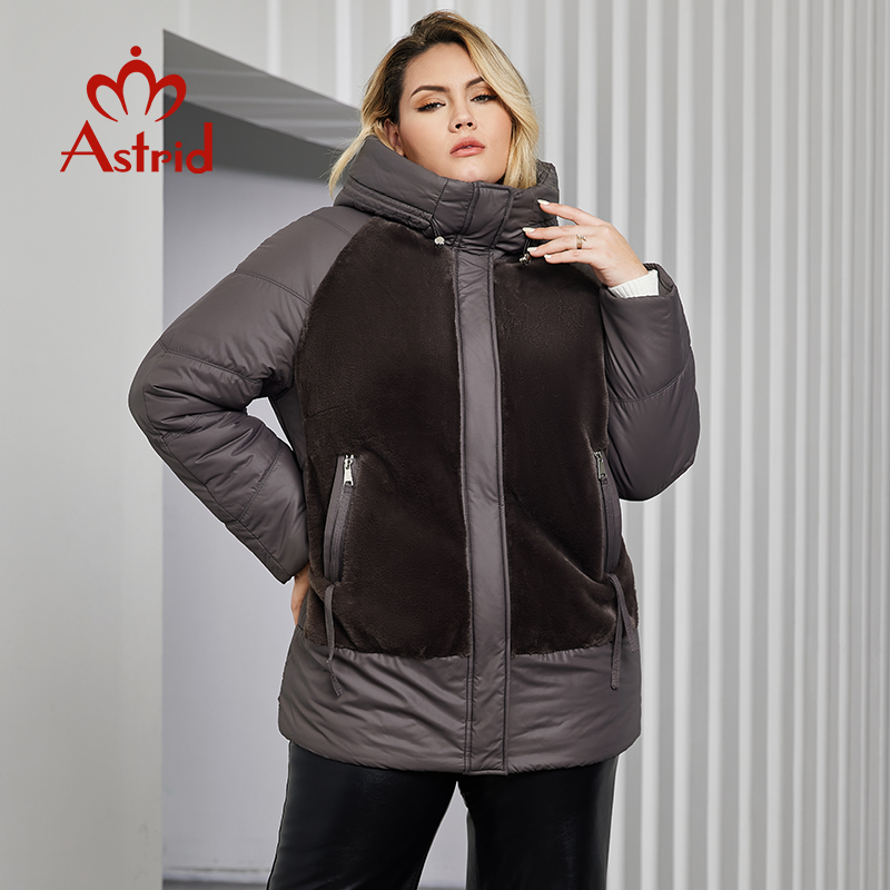 Women'S Fashion Parka - Astrid-Parka feminina de capuz luxuoso com