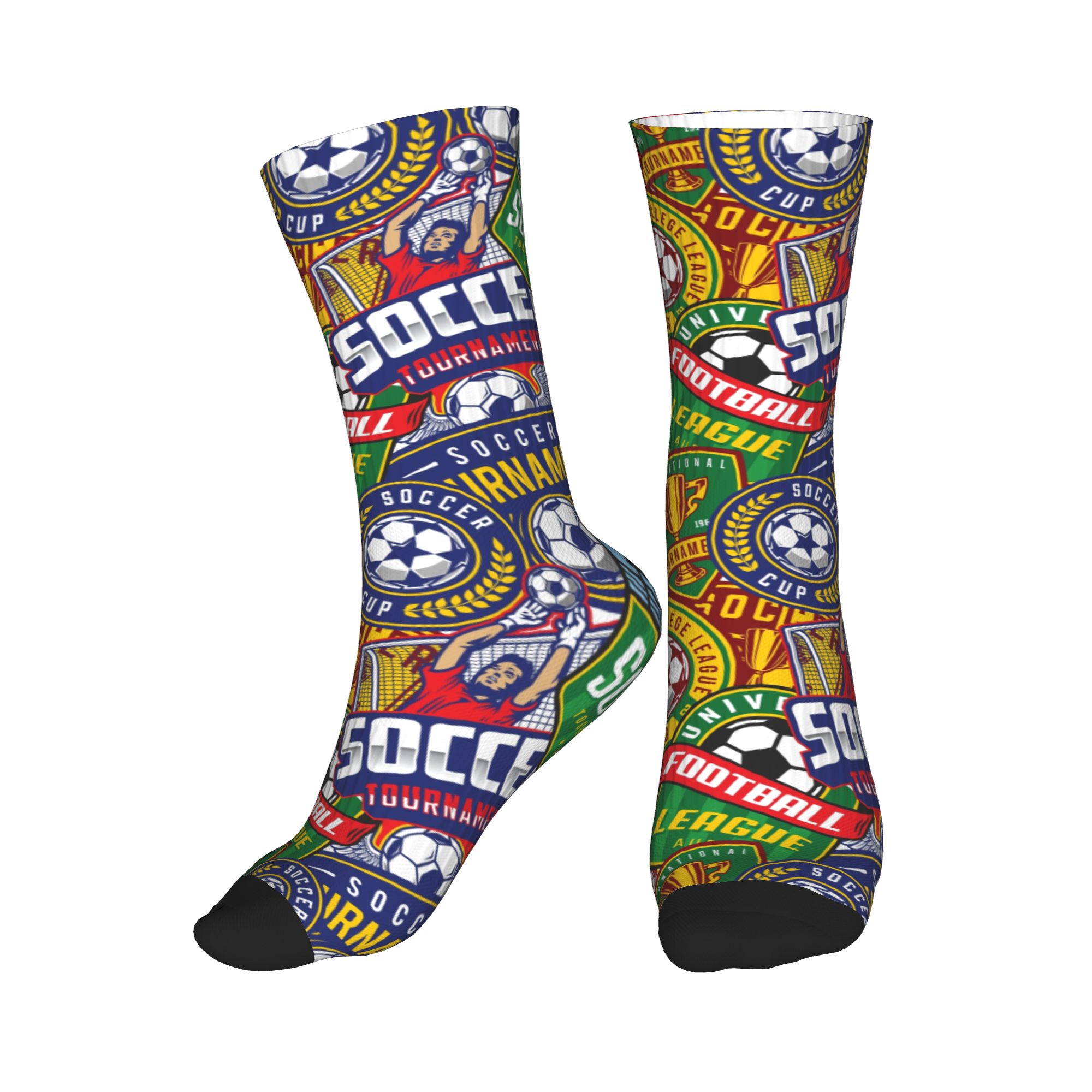 Women'S Fashion Socks - Meias de Futebol Retrô com Estampa