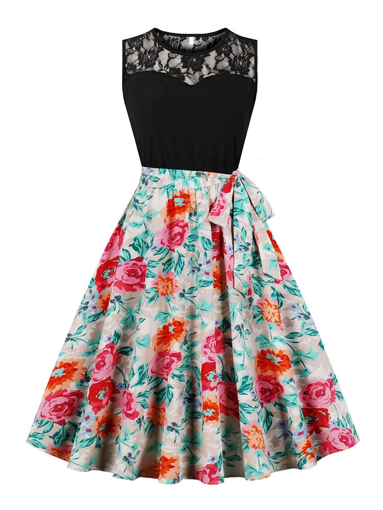 Women'S Fashion In The 50S - Elegante cintura alta sem mangas plissado