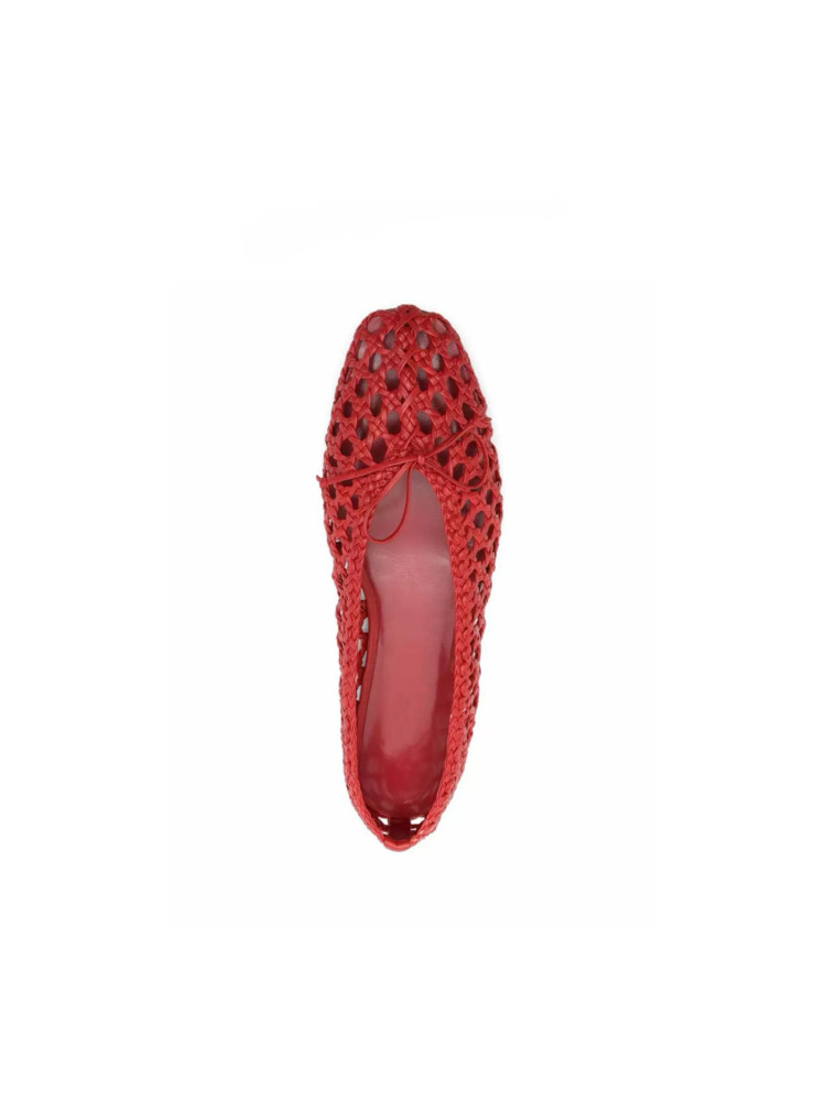 Women Fashion Outfits - Sapatilhas Femininas Vermelhas de Crochê com