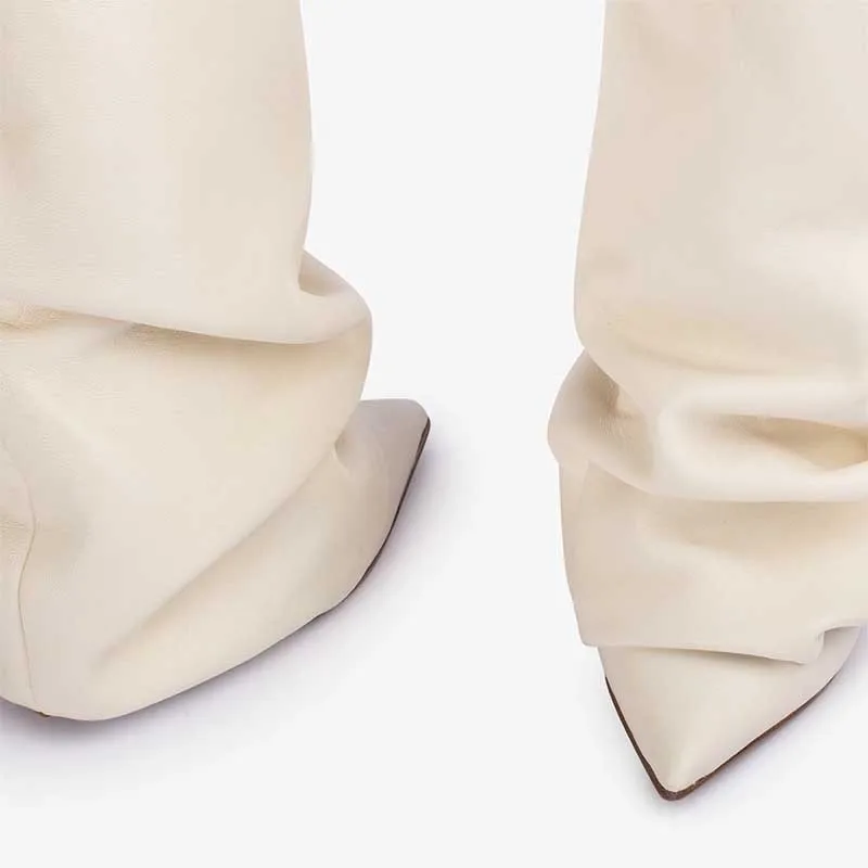 Botas Pretas de Cano Alto Plis - Women'S Fashion Trousers avaliação e preço