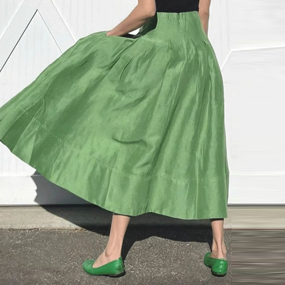 Saia de cintura alta verde est - Women'S Fashion Umbrella avaliação e preço