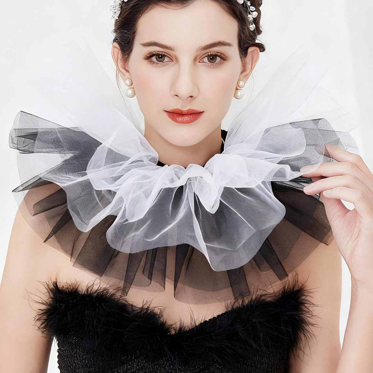 Moda tule plissado colar para  - Women'S Fashion Victorian avaliação e preço