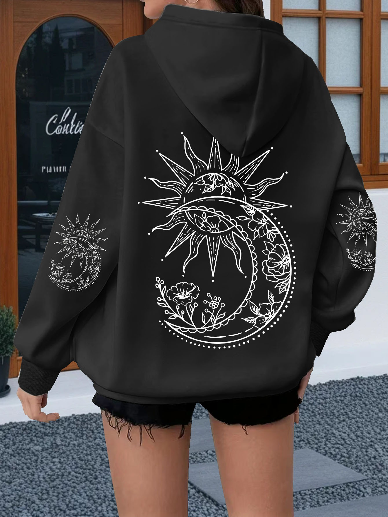Moletom feminino com estampa d - Hoodie Women Oversized avaliação e preço