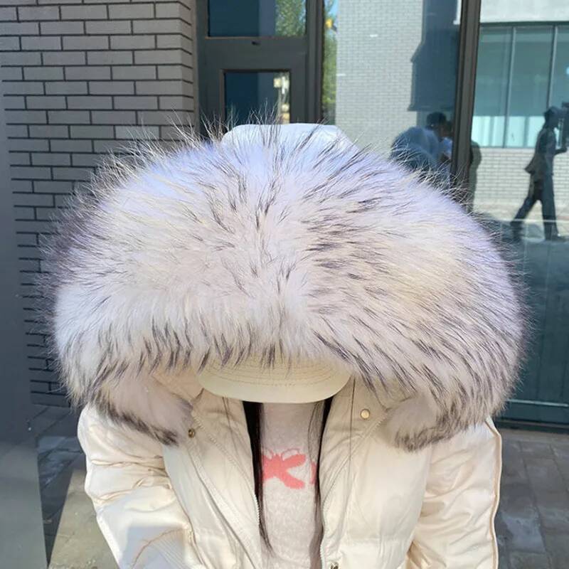 Golas de Pele de Guaxinim para - Women'S Fashion Parka avaliação e preço