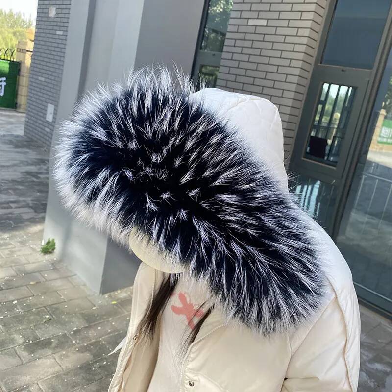 Golas de Pele de Guaxinim para - Women'S Fashion Parka avaliação e preço