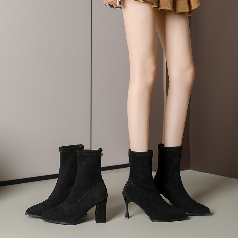 Novas Botas de Salto Fino de C - Women'S Fashion Socks avaliação e preço