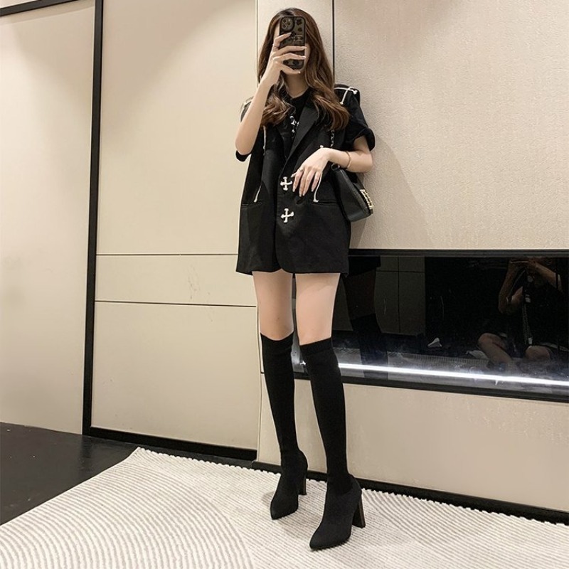 Botas Femininas Acima do Joelh - Women'S Fashion Socks avaliação e preço