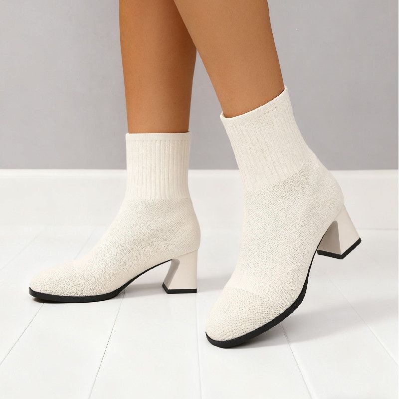 Botas Curtas de Salto Grosso c - Women'S Fashion Socks avaliação e preço