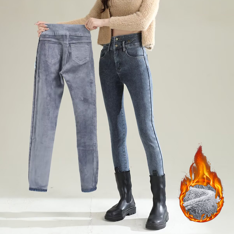 Inverno senhora chique pelúcia - Women'S Fashion Trousers avaliação e preço