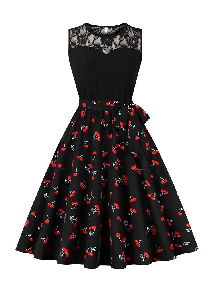Elegante cintura alta sem mang - Women'S Fashion In The 50S avaliação e preço