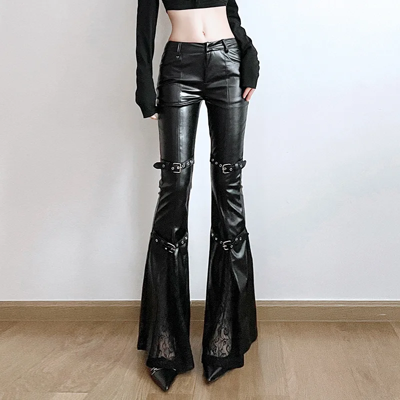 Calça feminina de couro PU, fi - Women'S Fashion Trousers avaliação e preço
